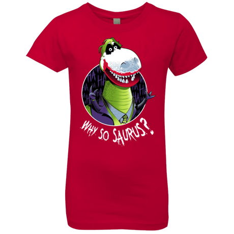 T-Shirts Red / YXS Why So Saurus Girls Premium T-Shirt