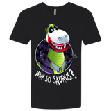 T-Shirts Black / X-Small Why So Saurus Men's Premium V-Neck