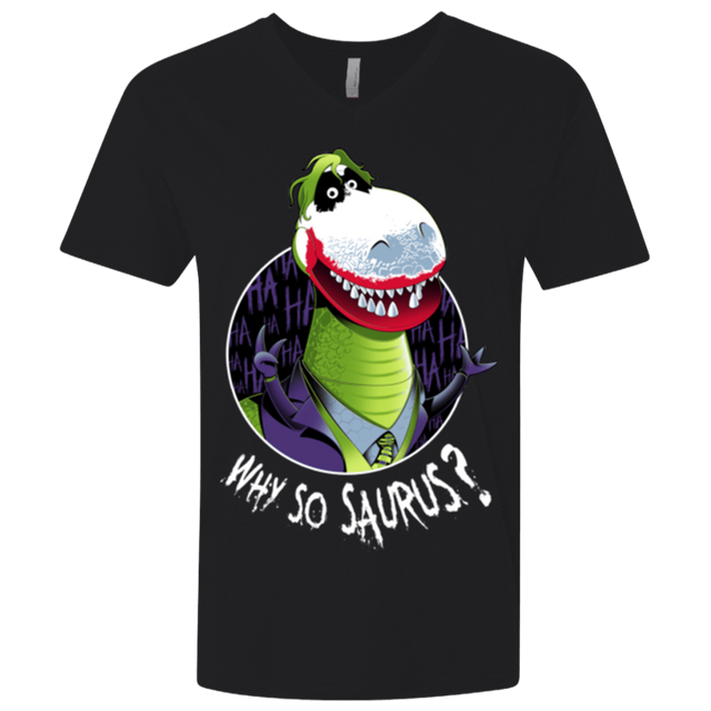 T-Shirts Black / X-Small Why So Saurus Men's Premium V-Neck