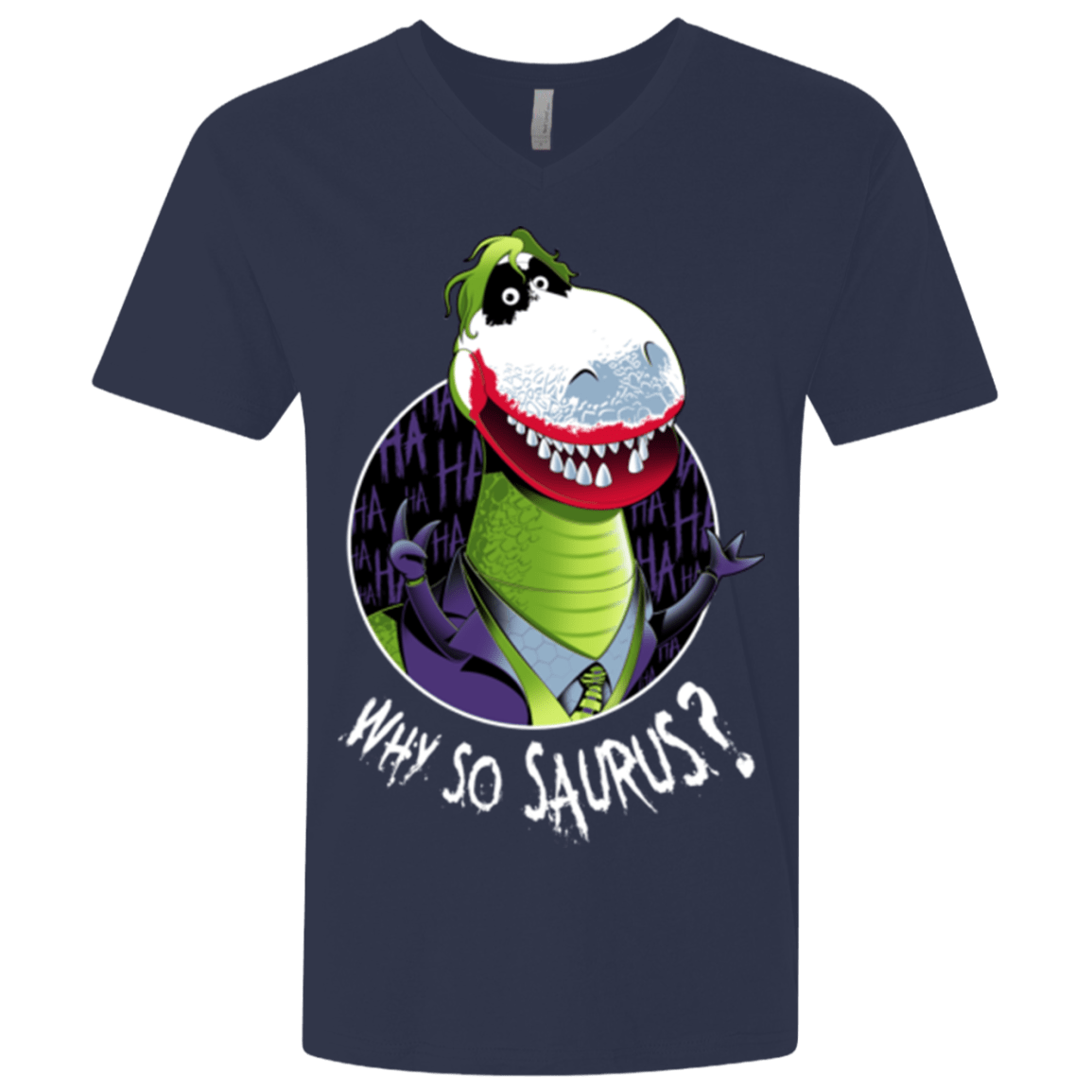T-Shirts Midnight Navy / X-Small Why So Saurus Men's Premium V-Neck