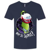 T-Shirts Midnight Navy / X-Small Why So Saurus Men's Premium V-Neck