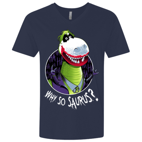 T-Shirts Midnight Navy / X-Small Why So Saurus Men's Premium V-Neck