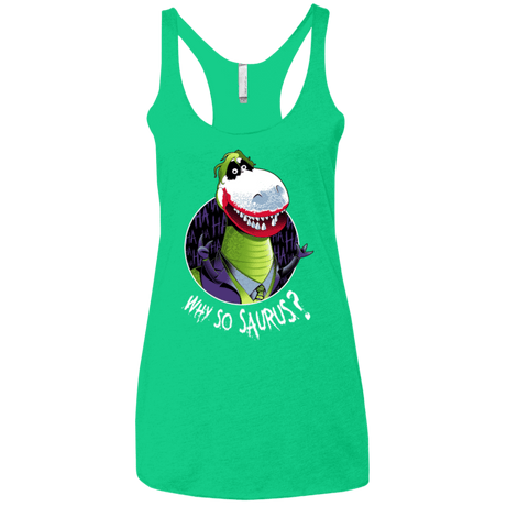 T-Shirts Envy / X-Small Why So Saurus Women's Triblend Racerback Tank