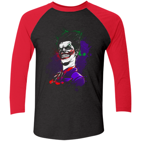 T-Shirts Vintage Black/Vintage Red / X-Small Why so Serious Men's Triblend 3/4 Sleeve