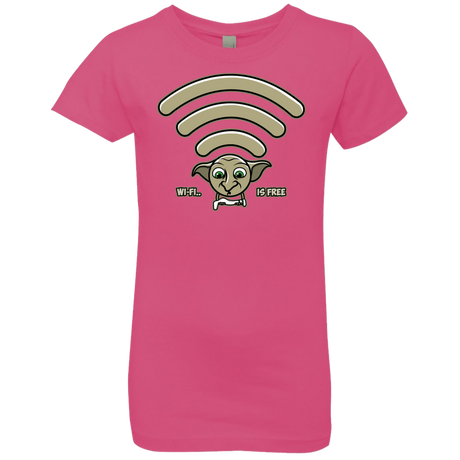 T-Shirts Hot Pink / YXS Wi-fi is Free Girls Premium T-Shirt