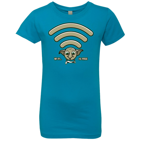 T-Shirts Turquoise / YXS Wi-fi is Free Girls Premium T-Shirt