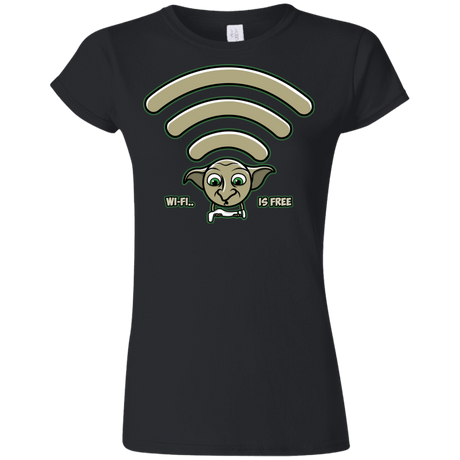 T-Shirts Black / S Wi-fi is Free Junior Slimmer-Fit T-Shirt