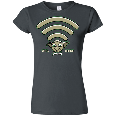 T-Shirts Charcoal / S Wi-fi is Free Junior Slimmer-Fit T-Shirt