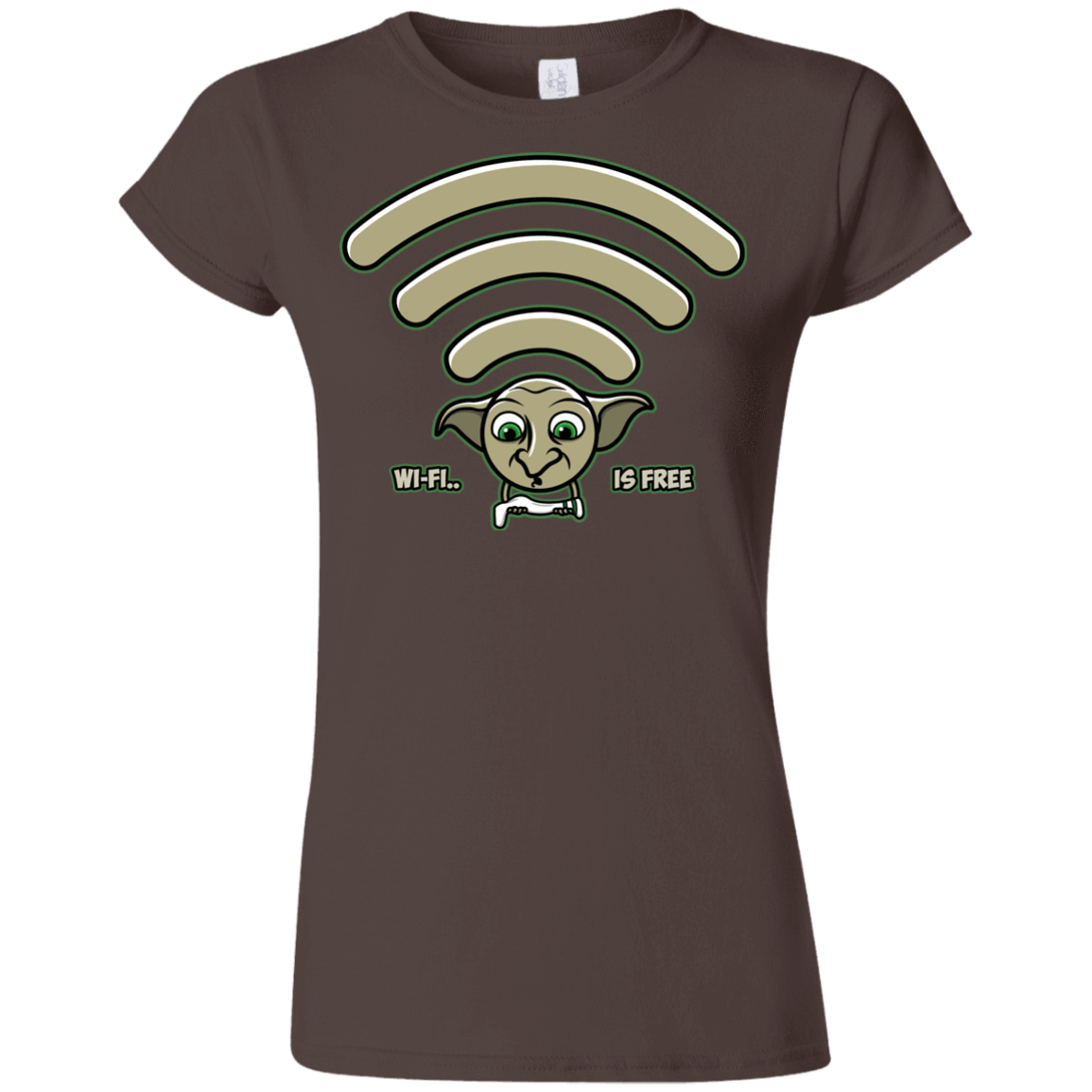 T-Shirts Dark Chocolate / S Wi-fi is Free Junior Slimmer-Fit T-Shirt