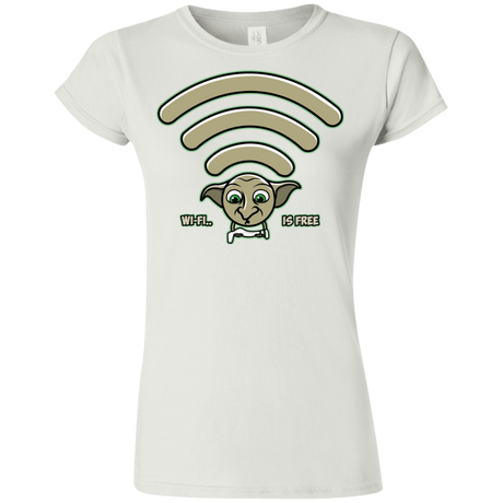 T-Shirts White / S Wi-fi is Free Junior Slimmer-Fit T-Shirt