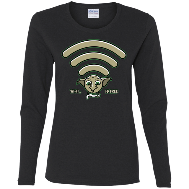 T-Shirts Black / S Wi-fi is Free Women's Long Sleeve T-Shirt