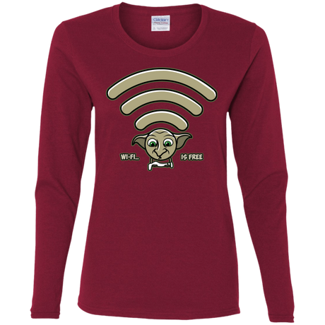 T-Shirts Cardinal / S Wi-fi is Free Women's Long Sleeve T-Shirt