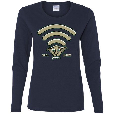 T-Shirts Navy / S Wi-fi is Free Women's Long Sleeve T-Shirt