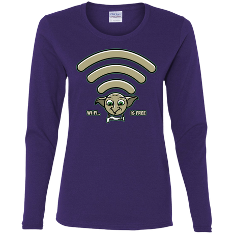 T-Shirts Purple / S Wi-fi is Free Women's Long Sleeve T-Shirt