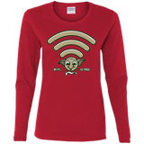 T-Shirts Red / S Wi-fi is Free Women's Long Sleeve T-Shirt
