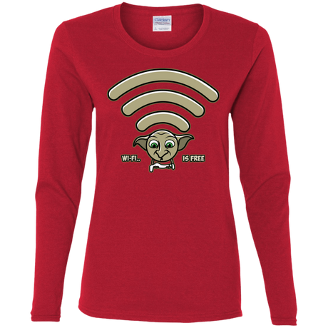 T-Shirts Red / S Wi-fi is Free Women's Long Sleeve T-Shirt