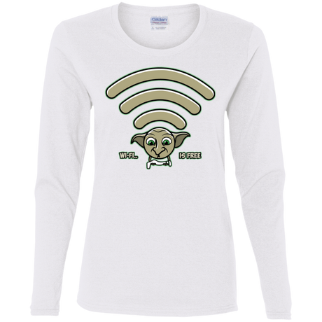 T-Shirts White / S Wi-fi is Free Women's Long Sleeve T-Shirt