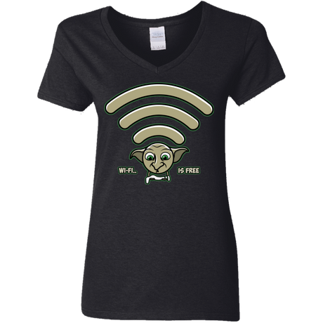 T-Shirts Black / S Wi-fi is Free Women's V-Neck T-Shirt