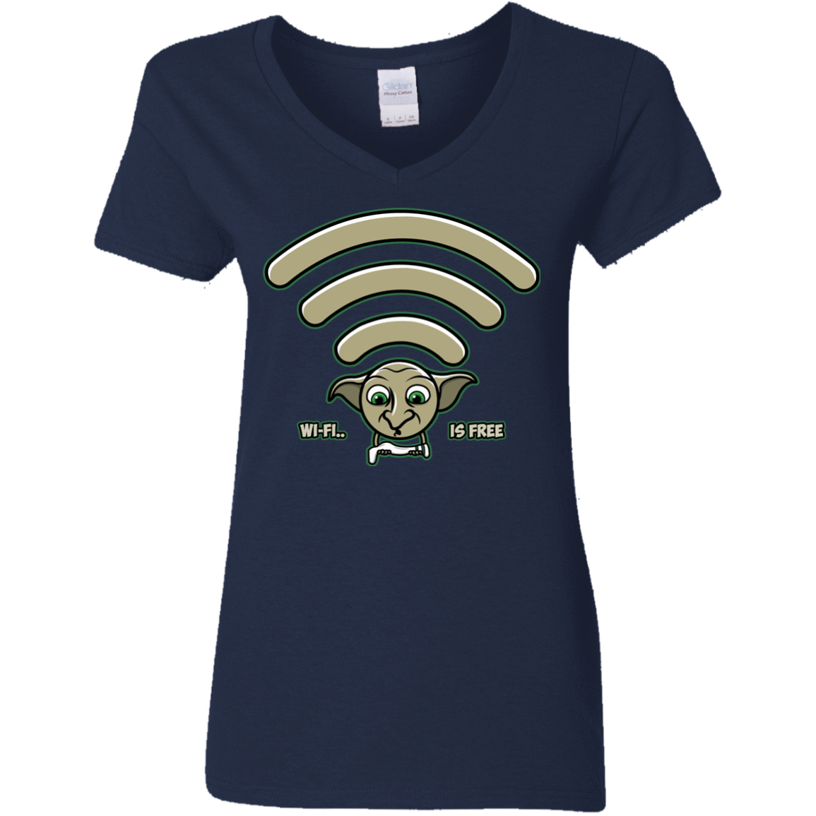 T-Shirts Navy / S Wi-fi is Free Women's V-Neck T-Shirt