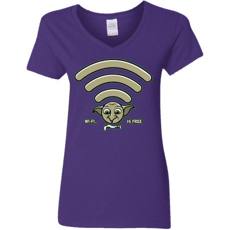 T-Shirts Purple / S Wi-fi is Free Women's V-Neck T-Shirt