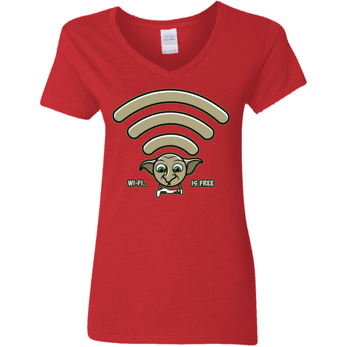 T-Shirts Red / S Wi-fi is Free Women's V-Neck T-Shirt