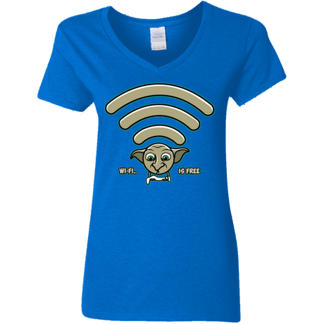 T-Shirts Royal / S Wi-fi is Free Women's V-Neck T-Shirt