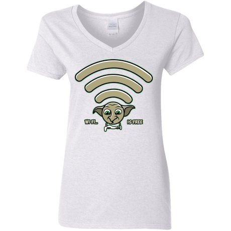 T-Shirts White / S Wi-fi is Free Women's V-Neck T-Shirt