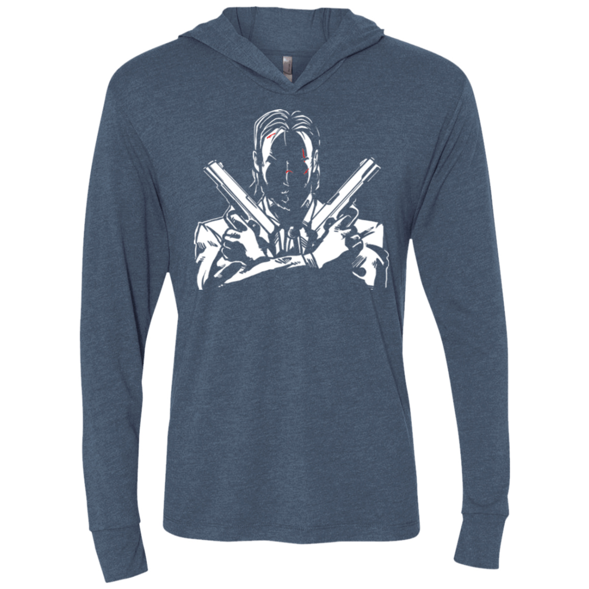 T-Shirts Indigo / X-Small Wick Triblend Long Sleeve Hoodie Tee