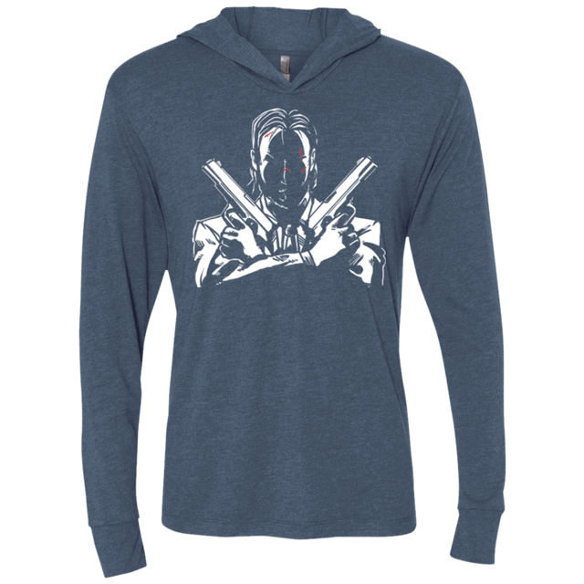 T-Shirts Indigo / X-Small Wick Triblend Long Sleeve Hoodie Tee