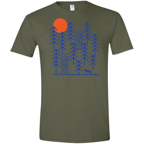 T-Shirts Military Green / S Wild Day Fox Men's Semi-Fitted Softstyle