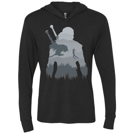 T-Shirts Vintage Black / X-Small Wild silhouette Triblend Long Sleeve Hoodie Tee