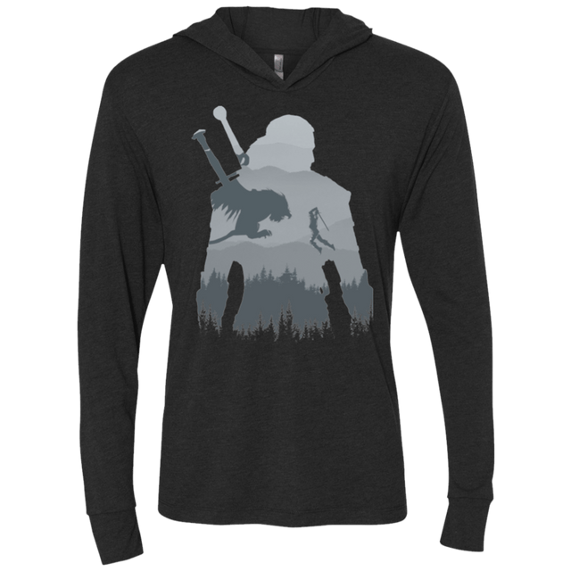 T-Shirts Vintage Black / X-Small Wild silhouette Triblend Long Sleeve Hoodie Tee