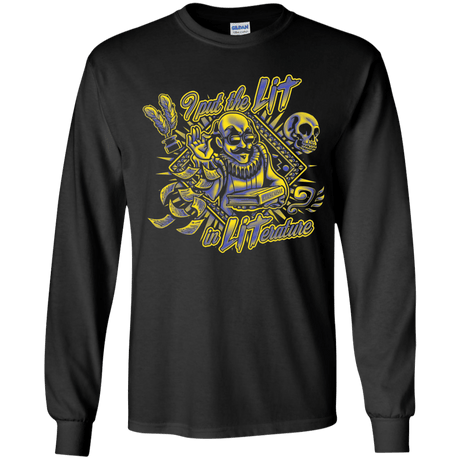 T-Shirts Black / YS William Shakespeare Lit in Literature Youth Long Sleeve T-Shirt