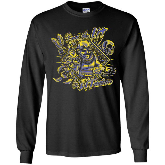 T-Shirts Black / YS William Shakespeare Lit in Literature Youth Long Sleeve T-Shirt