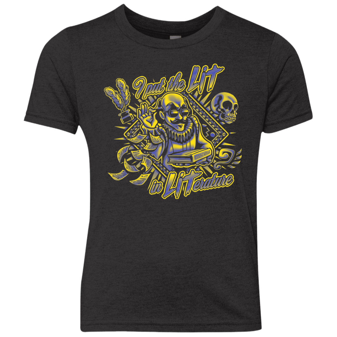 T-Shirts Vintage Black / YXS William Shakespeare Lit in Literature Youth Triblend T-Shirt