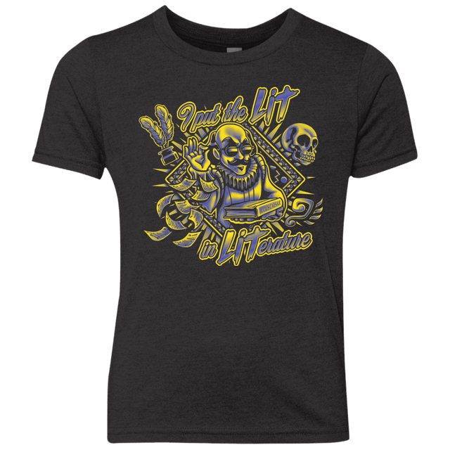 T-Shirts Vintage Black / YXS William Shakespeare Lit in Literature Youth Triblend T-Shirt