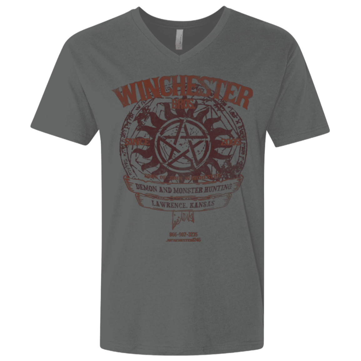 T-Shirts Heavy Metal / X-Small Winchester Bros Men's Premium V-Neck