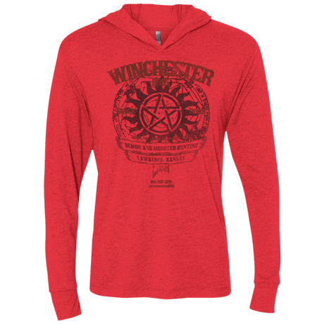 T-Shirts Vintage Red / X-Small Winchester Bros Triblend Long Sleeve Hoodie Tee