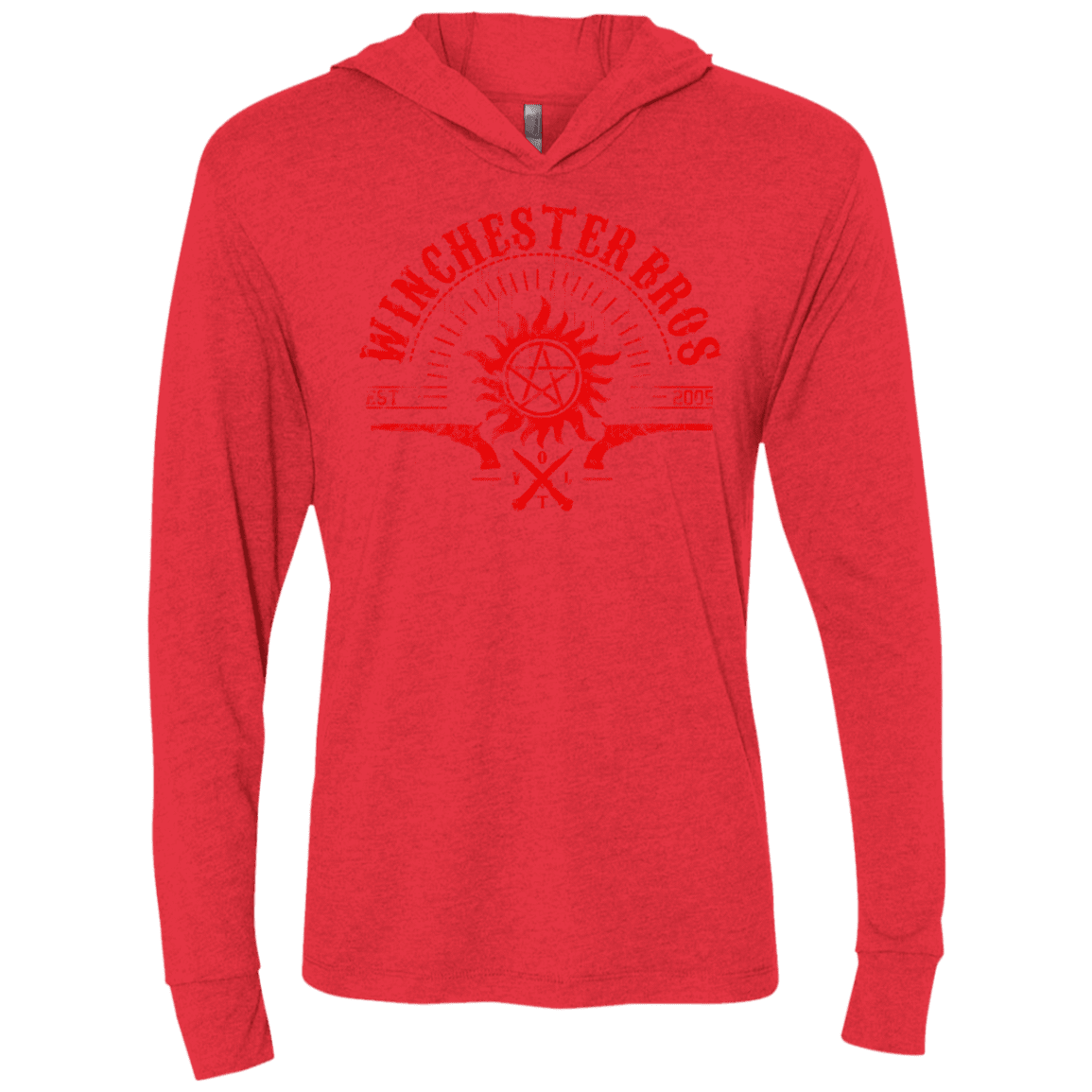 T-Shirts Vintage Red / X-Small Winchester bros Triblend Long Sleeve Hoodie Tee