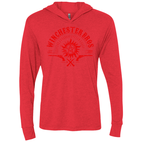 T-Shirts Vintage Red / X-Small Winchester bros Triblend Long Sleeve Hoodie Tee