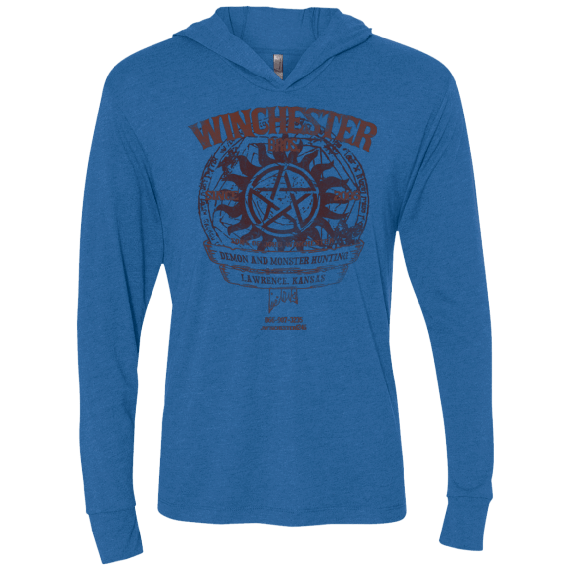 T-Shirts Vintage Royal / X-Small Winchester Bros Triblend Long Sleeve Hoodie Tee