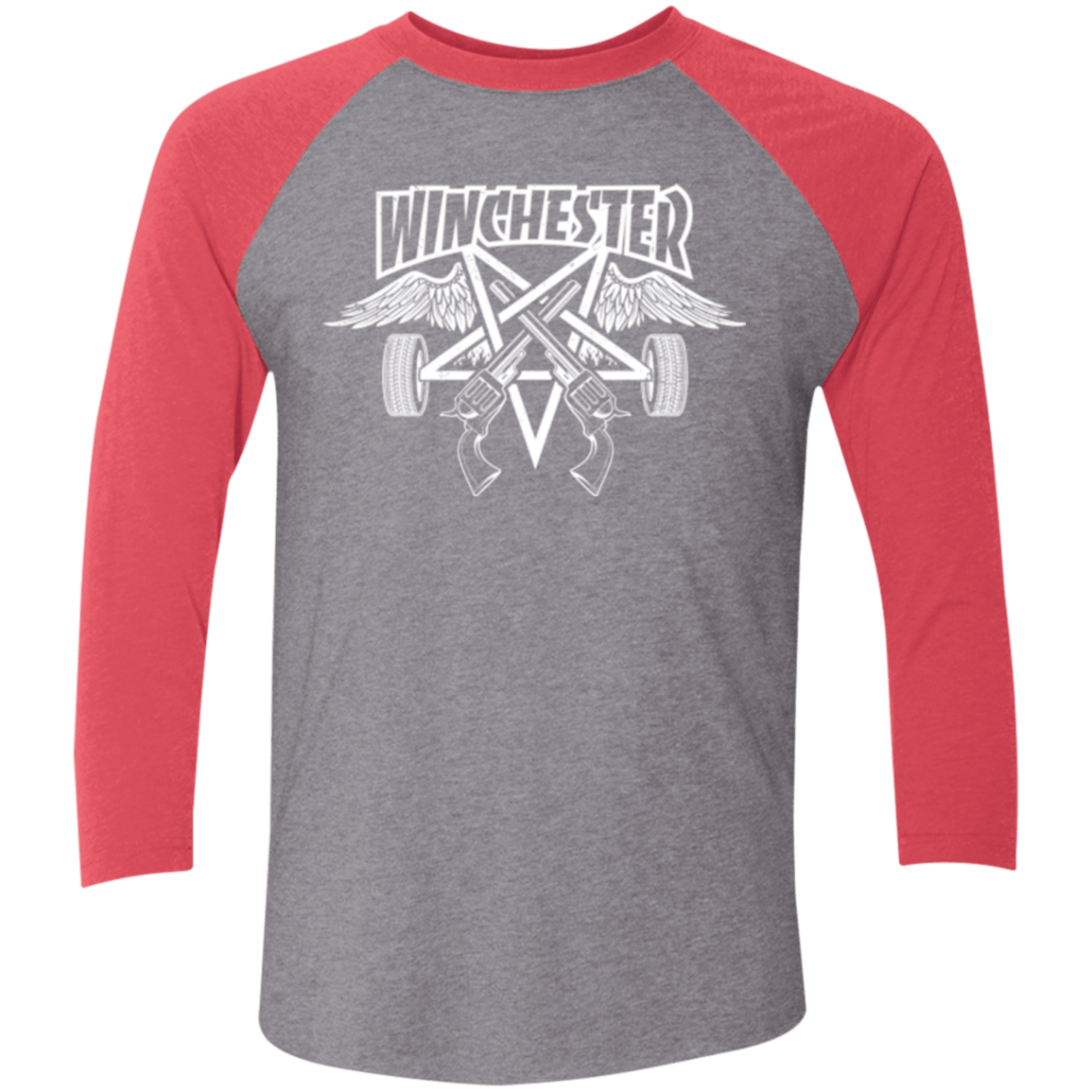 T-Shirts Premium Heather/ Vintage Red / X-Small WINCHESTER Men's Triblend 3/4 Sleeve