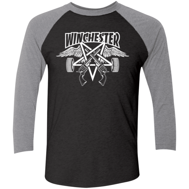 T-Shirts Vintage Black/Premium Heather / X-Small WINCHESTER Men's Triblend 3/4 Sleeve