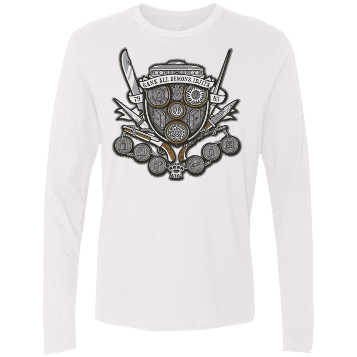 T-Shirts White / Small Winchester's Crest Men's Premium Long Sleeve