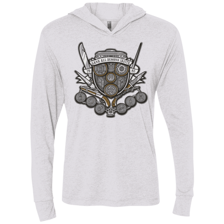 T-Shirts Heather White / X-Small Winchester's Crest Triblend Long Sleeve Hoodie Tee