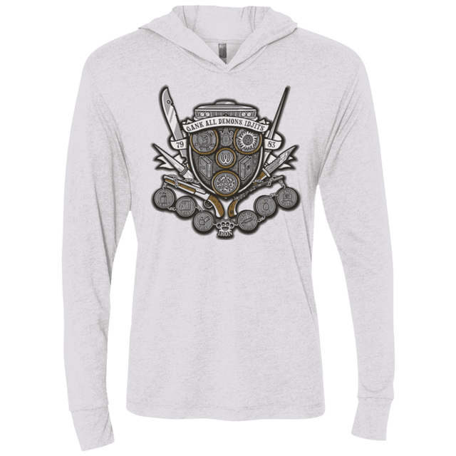 T-Shirts Heather White / X-Small Winchester's Crest Triblend Long Sleeve Hoodie Tee