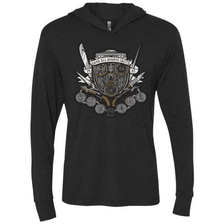 T-Shirts Vintage Black / X-Small Winchester's Crest Triblend Long Sleeve Hoodie Tee