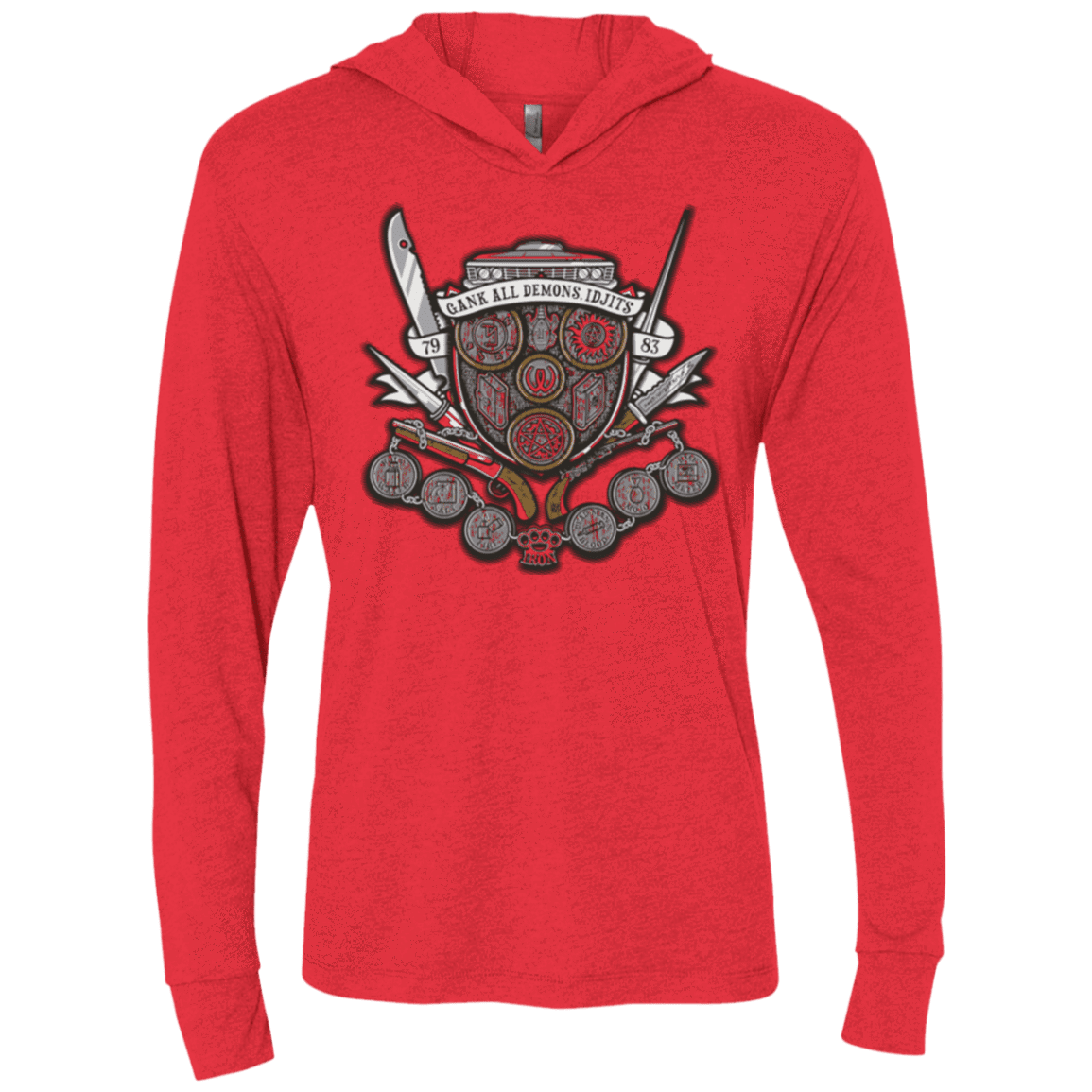 T-Shirts Vintage Red / X-Small Winchester's Crest Triblend Long Sleeve Hoodie Tee