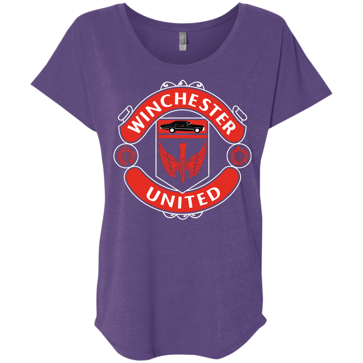 T-Shirts Purple Rush / X-Small Winchester United Triblend Dolman Sleeve