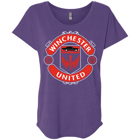 T-Shirts Purple Rush / X-Small Winchester United Triblend Dolman Sleeve